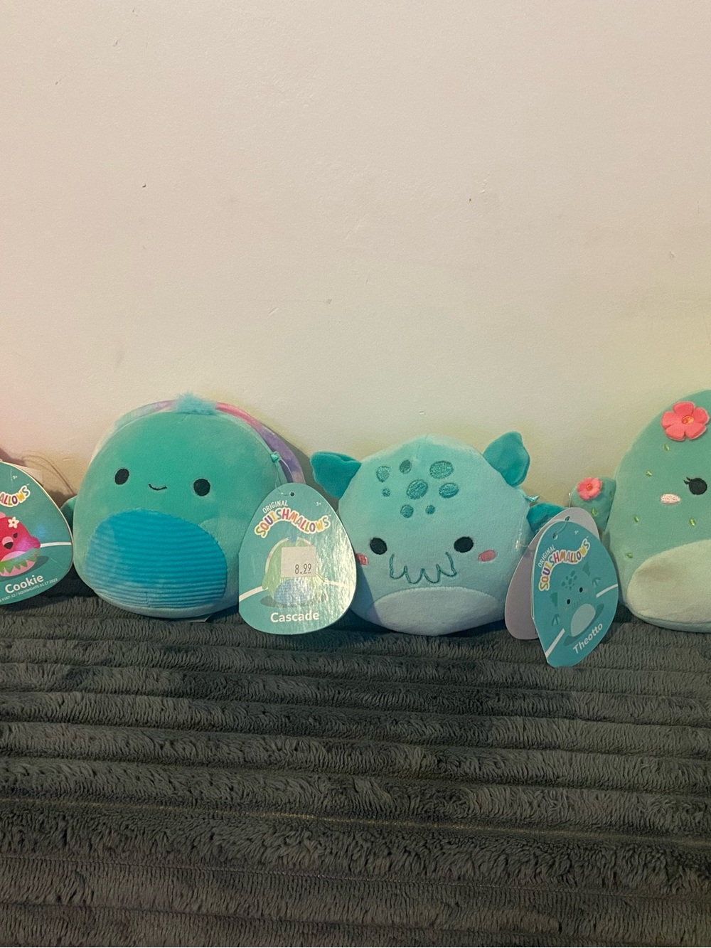 Squishmallows 4 piece bundle Cascade, Theotto, Cookie And Graciela - All 5 inch